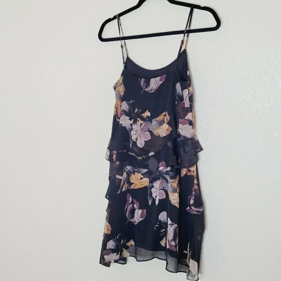TopShop Floral Tiered Ruffle Spaghetti Strap Mini Dress Size 2 - Picture 3 of 7